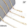 Oro Laminado Basic Necklace, Gold Filled Style Pave Mariner Design, Polished, Golden Finish, 5.222.029.28