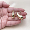 Oro Laminado Stud Earring, Gold Filled Style Teardrop and Hollow Design, Polished, Golden Finish, 02.428.0039