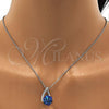 Rhodium Plated Pendant Necklace, with Bermuda Blue and Aurore Boreale Swarovski Crystals, Polished, Rhodium Finish, 04.239.0039.3.16