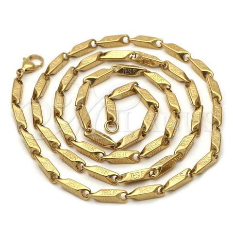 Stainless Steel Basic Necklace, Diamond Cutting Finish, Two Tone, 04.113.0066.30