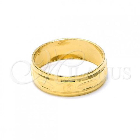 Oro Laminado Wedding Ring, Gold Filled Style Diamond Cutting Finish, Golden Finish, 5.164.032.07 (Size 7)