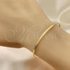 Oro Laminado Basic Bracelet, Gold Filled Style Herringbone Design, Polished, Golden Finish, 03.02.0095.07
