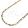 Oro Laminado Basic Necklace, Gold Filled Style Miami Cuban Design, Polished, Golden Finish, 04.213.0169.24