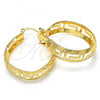 Oro Laminado Medium Hoop, Gold Filled Style Diamond Cutting Finish, Golden Finish, 02.170.0214.30