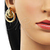 Oro Laminado Stud Earring, Gold Filled Style Love Knot and Hollow Design, Polished, Golden Finish, 02.213.0647
