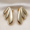 Oro Laminado Stud Earring, Gold Filled Style Wings Design, Polished, Golden Finish, 02.195.0326