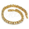 Oro Laminado Tennis Bracelet, Gold Filled Style with White Cubic Zirconia, Polished, Golden Finish, 03.213.0042.07