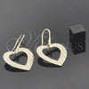 Oro Laminado Dangle Earring, Gold Filled Style Heart Design, Golden Finish, 02.63.1178