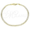 Oro Laminado Basic Bracelet, Gold Filled Style Curb Design, Polished, Golden Finish, 04.213.0086.08