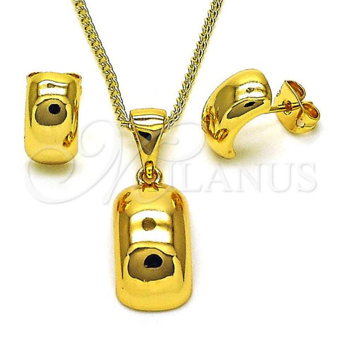 Oro Laminado Earring and Pendant Adult Set, Gold Filled Style Polished, Golden Finish, 10.342.0159