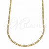 Oro Laminado Basic Necklace, Gold Filled Style Figaro Design, Polished, Golden Finish, 04.32.0016.16
