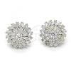 Sterling Silver Stud Earring, with White Cubic Zirconia, Polished, Rhodium Finish, 02.175.0120