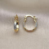 Oro Laminado Small Hoop, Gold Filled Style Diamond Cutting Finish, Tricolor, 02.96.0085.2.15
