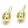 Oro Laminado Leverback Earring, Gold Filled Style Teardrop Design, Polished, Golden Finish, 02.163.0077