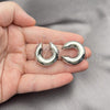 Rhodium Plated Earcuff Earring, Hollow Design, Polished, Rhodium Finish, 02.163.0307.1.25
