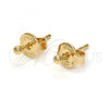 Oro Laminado Stud Earring, Gold Filled Style Ball Design, Polished, Golden Finish, 5.128.006