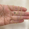 Oro Laminado Basic Necklace, Gold Filled Style Curb Design, Polished, Golden Finish, 5.222.008.24