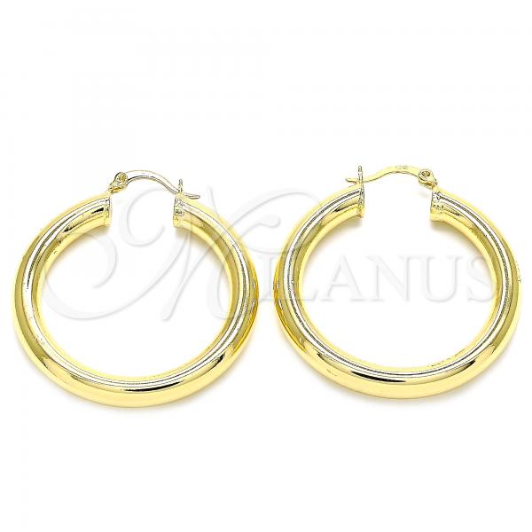 Oro Laminado Medium Hoop, Gold Filled Style Polished, Golden Finish, 02.170.0314.40