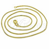 Oro Laminado Basic Necklace, Gold Filled Style Snake  Design, Golden Finish, 04.09.0180.20