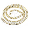 Oro Laminado Basic Necklace, Gold Filled Style Curb Design, Polished, Golden Finish, 5.222.004.24