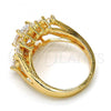 Oro Laminado Multi Stone Ring, Gold Filled Style with White Cubic Zirconia, Polished, Golden Finish, 01.210.0058.07 (Size 7)