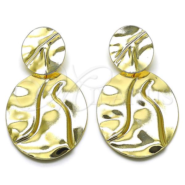 Oro Laminado Long Earring, Gold Filled Style Polished, Golden Finish, 02.385.0070