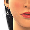 Sterling Silver Dangle Earring, with White Cubic Zirconia, Polished, Rhodium Finish, 02.366.0007