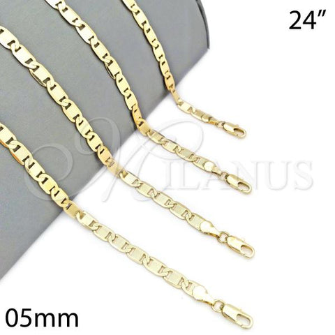 Oro Laminado Basic Necklace, Gold Filled Style Polished, Golden Finish, 04.63.1336.24
