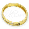 Gold Tone Individual Bangle, with White Crystal, Polished, Golden Finish, 07.252.0019.05.GT (08 MM Thickness, Size 5 - 2.50 Diameter)