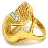 Oro Laminado Multi Stone Ring, Gold Filled Style with White Crystal, Polished, Golden Finish, 01.241.0021.09 (Size 9)