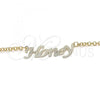 Oro Laminado Pendant Necklace, Gold Filled Style Nameplate Design, Polished, Golden Finish, 04.63.1385.18