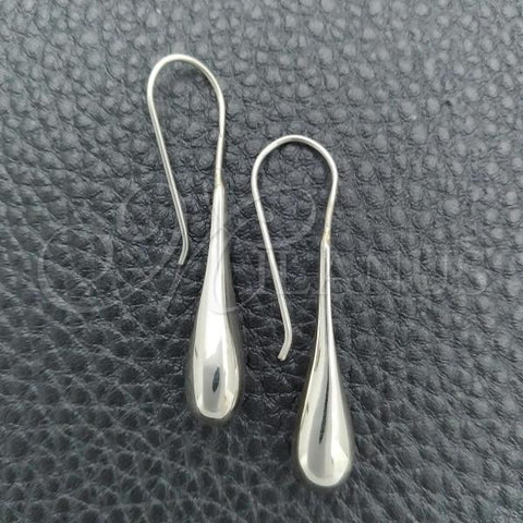 Sterling Silver Dangle Earring, Teardrop Design, Polished, Silver Finish, 02.395.0021