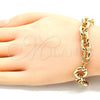 Oro Laminado Basic Bracelet, Gold Filled Style Rolo Design, Polished, Golden Finish, 03.319.0008.08