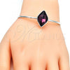 Rhodium Plated Individual Bangle, with Amethyst Swarovski Crystals, Polished, Rhodium Finish, 07.239.0006.4