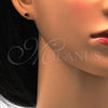 Stainless Steel Stud Earring, with Black Crystal, Polished, Golden Finish, 02.271.0017.2
