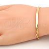 Oro Laminado ID Bracelet, Gold Filled Style Figaro Design, Polished, Golden Finish, 5.226.011.1.07