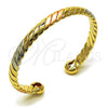 Oro Laminado Individual Bangle, Gold Filled Style Polished, Tricolor, 07.170.0056.1