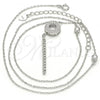 Sterling Silver Fancy Necklace, with White Cubic Zirconia and White Crystal, Polished, Rhodium Finish, 04.286.0004.18