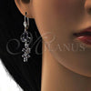 Rhodium Plated Long Earring, Teardrop Design, with Amethyst Cubic Zirconia, Polished, Rhodium Finish, 02.205.0053.8