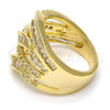 Oro Laminado Multi Stone Ring, Gold Filled Style with White Cubic Zirconia and White Micro Pave, Polished, Golden Finish, 01.99.0024.08 (Size 8)