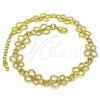 Oro Laminado Fancy Anklet, Gold Filled Style Butterfly Design, Polished, Golden Finish, 03.319.0014.10