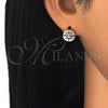 Sterling Silver Stud Earring, with White Cubic Zirconia, Polished, Rose Gold Finish, 02.336.0115.1