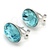 Rhodium Plated Stud Earring, with Light Turquoise Swarovski Crystals, Polished, Rhodium Finish, 02.239.0015.3