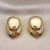 Oro Laminado Stud Earring, Gold Filled Style Leaf Design, Polished, Golden Finish, 02.163.0281