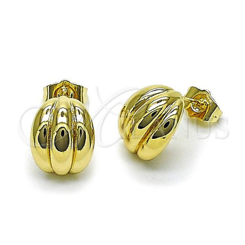 Oro Laminado Stud Earring, Gold Filled Style Polished, Golden Finish, 02.196.0179