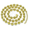 Oro Laminado Fancy Necklace, Gold Filled Style Ball Design, Polished, Golden Finish, 04.341.0109.18