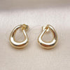 Oro Laminado Stud Earring, Gold Filled Style Chunky Design, Polished, Golden Finish, 02.195.0289