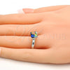 Rhodium Plated Multi Stone Ring, with Vitrail Light Swarovski Crystals, Polished, Rhodium Finish, 01.239.0003.5 (One size fits all)