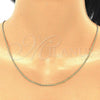 Oro Laminado Basic Necklace, Gold Filled Style Curb Design, Golden Finish, 04.09.0173.18