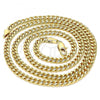 Oro Laminado Basic Necklace, Gold Filled Style Miami Cuban Design, Polished, Golden Finish, 5.223.012.24